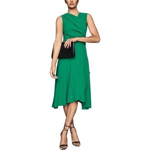 NWT Reiss Marling Green Midi Wrap Style Dress